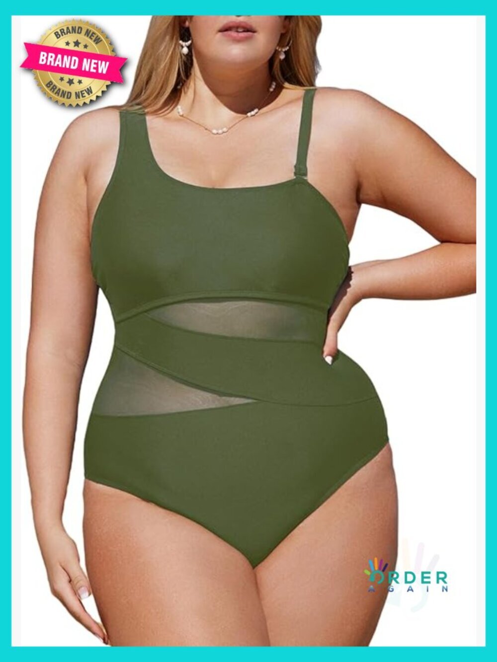 Plus Size One Piece Swimsuit Ruched Tummy Control Adjustable Straps Solid